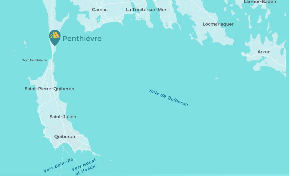 Carte de la presqu'île de Quiberon